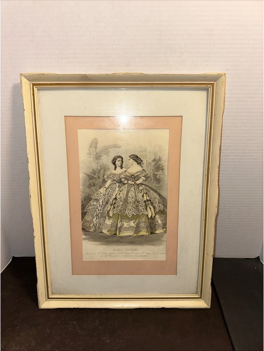 Vintage Les Modes Parisiennes French Fashion Print Framed 13x17